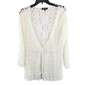 Isabel Marant Etoile Cardigan Sweater Size Small (2) Ivory White Crochet Knit